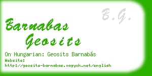 barnabas geosits business card