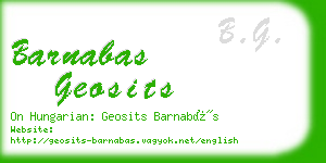 barnabas geosits business card